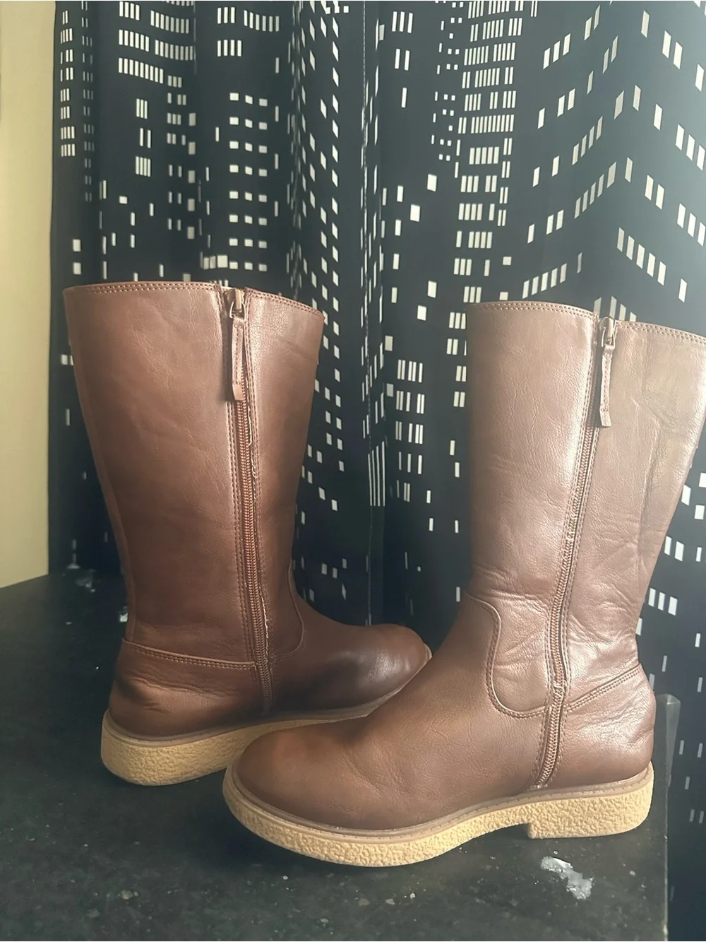 Cat & Jack Brown Girls' Tall Pull-On Boots